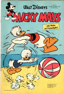 Micky Maus 1959 nr 39- Z1-   MMK zeitung + Gutschein ab 5 auktionen portofrei