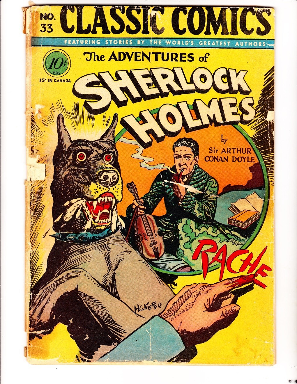 Classic Comics 33: (1947): Adv's of Sherlock Holmes: Orig: FREE to combine:Fair+