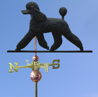 Pudel Handgeschnitzt Handgemalt Basswood Hundewetterfahne Schwarz