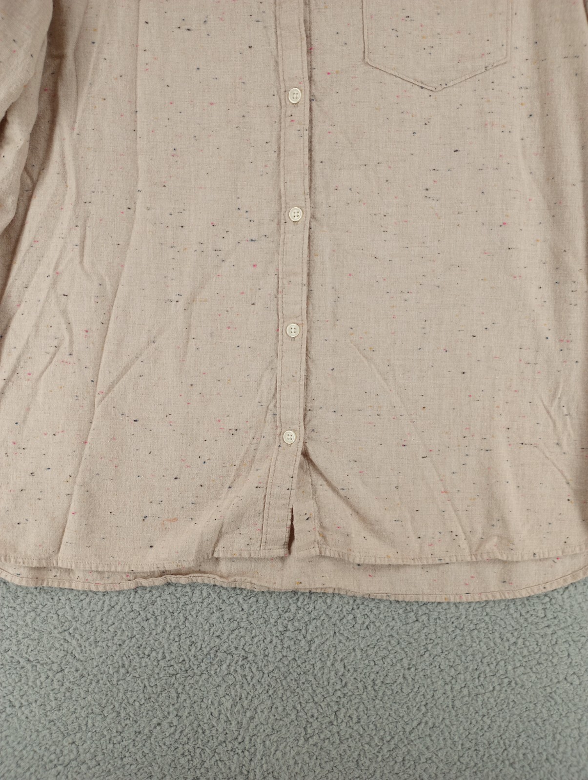 Old Navy Button Up Shirt Womens XXL The Tunic Shirt Speckled Beige eBay