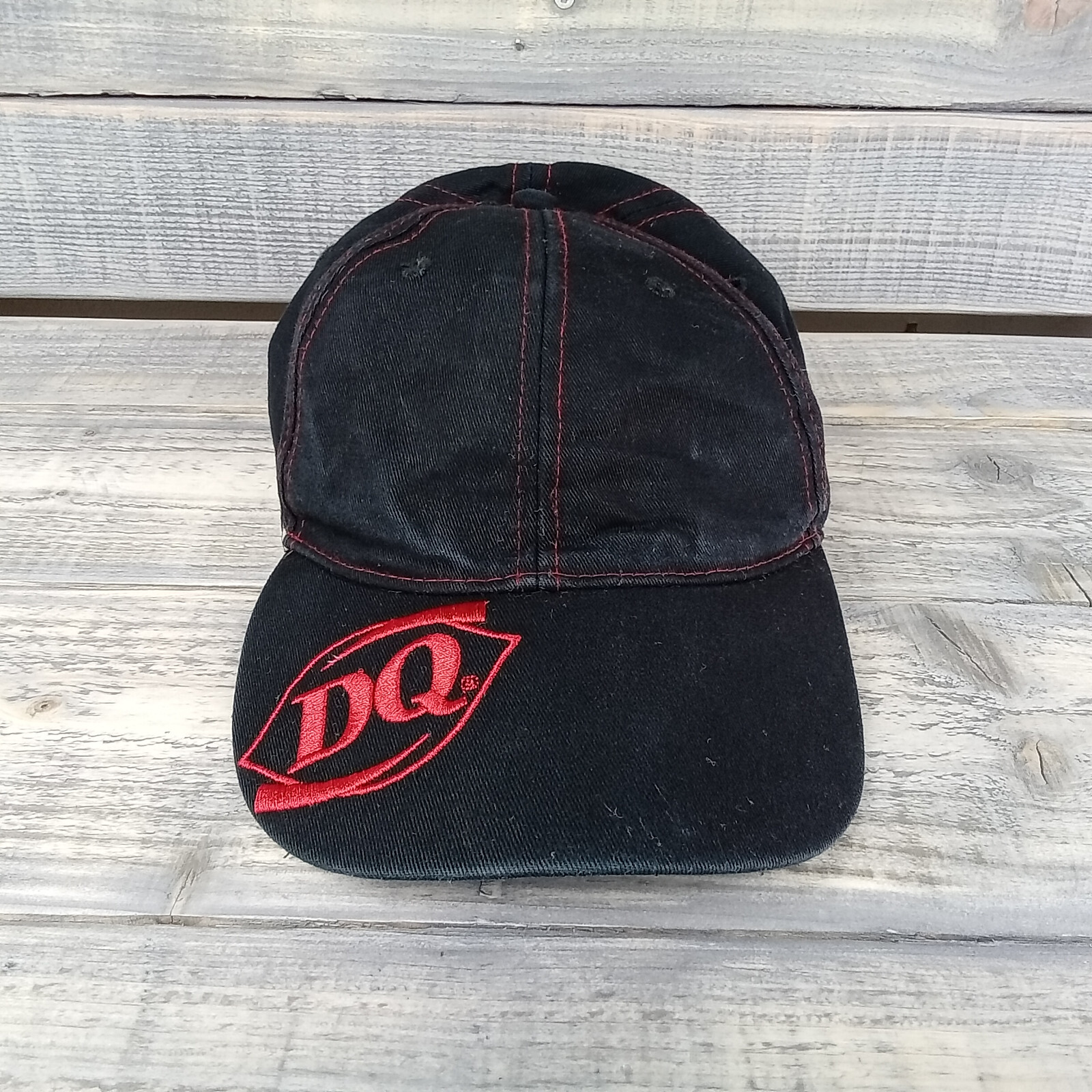 Red Ribbon DQ Dairy Queen Employee Hat Black Cap Adju… Gem