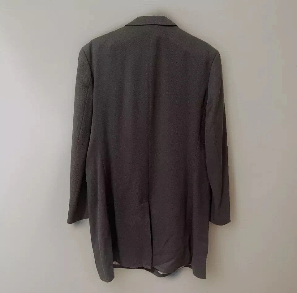 NWOT Perry Ellis Portfolio Mens Herringbone Long Over Coat Gray 46R XXL Waterpr - Image 2 of 4
