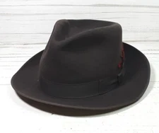 Jake Sacks Co. Gainesville Ga. Black Grosgrain Ribbon Red Feather Monterey Hat