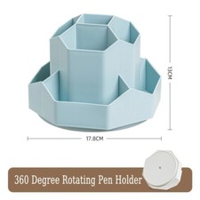 360 Rotatable Pen Holder Large Capacity Desk Pencil Storage Box 9-Grid Stationer