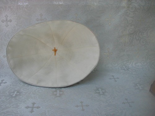 Zucchetto VESTMENT, Moire Bengaline, WHITE or GREY, linen lining, 5 sizes - Picture 3 of 3