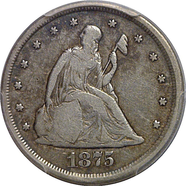 1875-CC 20C Twenty Cent Piece PCGS F-12 - Image 2 of 3