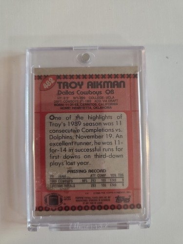 1990 Topps - Troy Aikman #482 - Picture 2 of 2