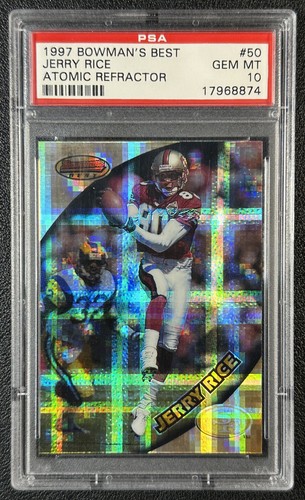 POP 9 JERRY RICE PSA 10 1997 BOWMAN'S BEST #50 ATOMIC REFRACTOR 49ERS 8874