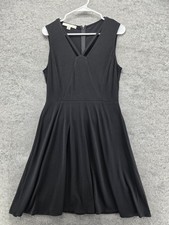 Boston Proper Dress Womens 8 Black Fit & Flare Short V-Neck Sleeveless Lined