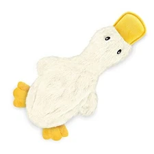  Interactive Squeaky Dog Chew Toy, Ideal Dog Toys Large Crinkle Duck (White)