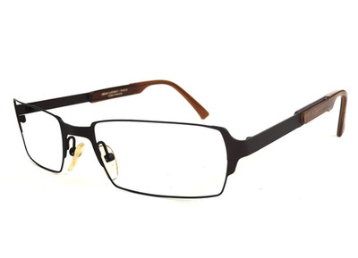 Jean Lafont Eyeglasses Frames DENON 500 Dark Brown Orange Rectangle 54-20-140
