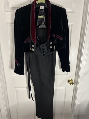 Custom Flamenco Traje Corto Suit Velvet Bolero Jacket Vest Pant Flamenco Costume