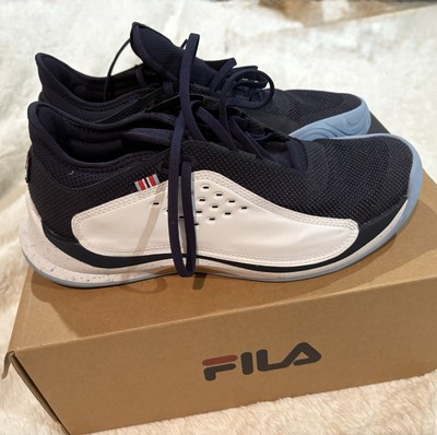 Fila Men s Mondo Forza Tennis Shoes White/Navy/Powder Blue- 9.5- Excellent