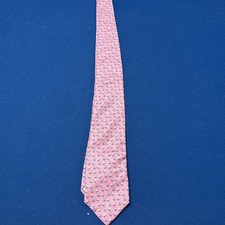 Brooks Brothers Pink Tie Bee/ Flower Italian Fabric Made In USA 100% Silk