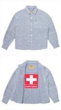 Carpet Company Basket Weave Button Up C-Star Sweater | SZ LARGE | Grey Designer