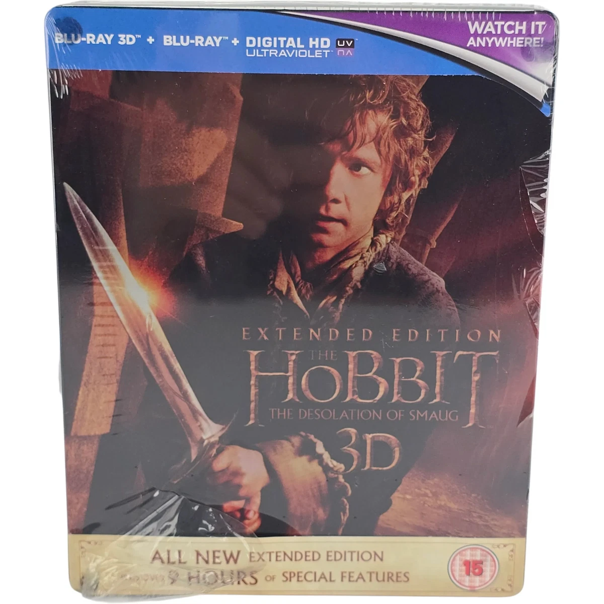 El Hobbit: La Desolación de Smaug Blu-ray 3D + 2D UK Edición Extendida Steelbook
