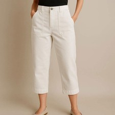 Vintage Bill Blass Jeans Womens Capri 12 White High Rise Straight Coastal Granny