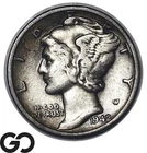 1942/41 Mercury Dime *Over-Date Mint Error* Avidly Pursued Choice XF++ Key Date!