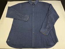 Van Heusen Originals Mens Blue Long Sleeve Classic Fit Shirt Large 7382