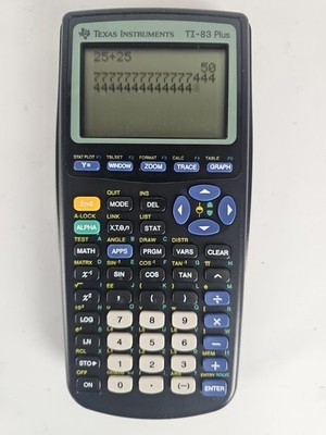 Texas Instruments TI-84 Plus Graphing Calculator Black w/ Cover - Tested 