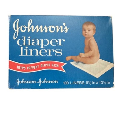Vintage Johnson's Diaper Liners Original Box Retro Baby Care Open Box 40%