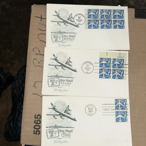 United States  FIRST DAY OF ISSUE   AIR MAIL    1958  BLUE JET All Included