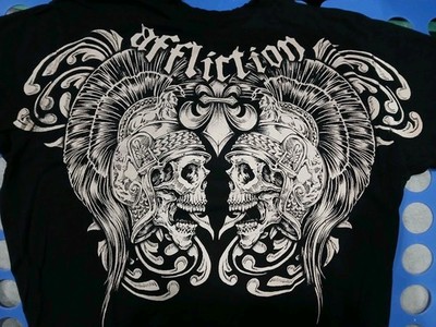  Affliction Mike Whitehead Signature Series XL Black MMA T-Shirt Made in USA!!