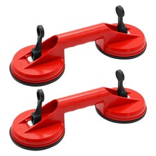 Aleker 2 Pack Glass Suction Cups, Suckers Lifters, Heavy Duty Red