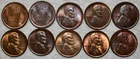 10x BU Lincoln Cents, 2x 1909 VDB, 1916, 1923, 1926, 1932-PD, 1933-D & 2x 1936