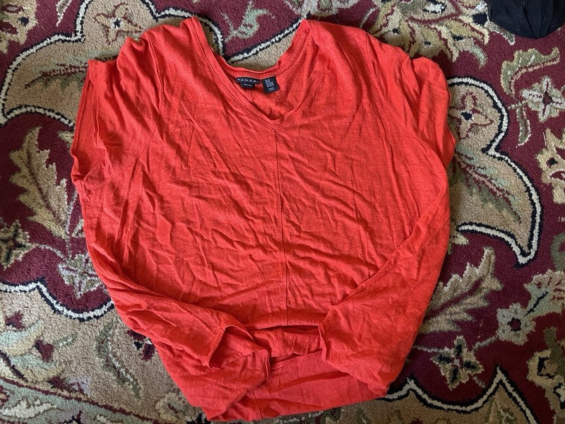 Tahari  100 P Linen Short Sleeve Shirt Blouse 3X