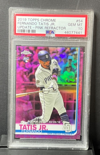 FERNANDO TATIS JR 2019 Topps Chrome Update Rookie Pink Refractor PSA 10 Padres