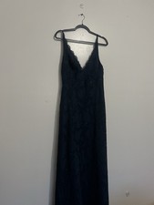 Azazie Floor Length Bridesmaid Dress Dark Navy Size 12