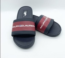 Polo Ralph Lauren Boys Kids Slide Sandals Red Blue Stripes Size 11