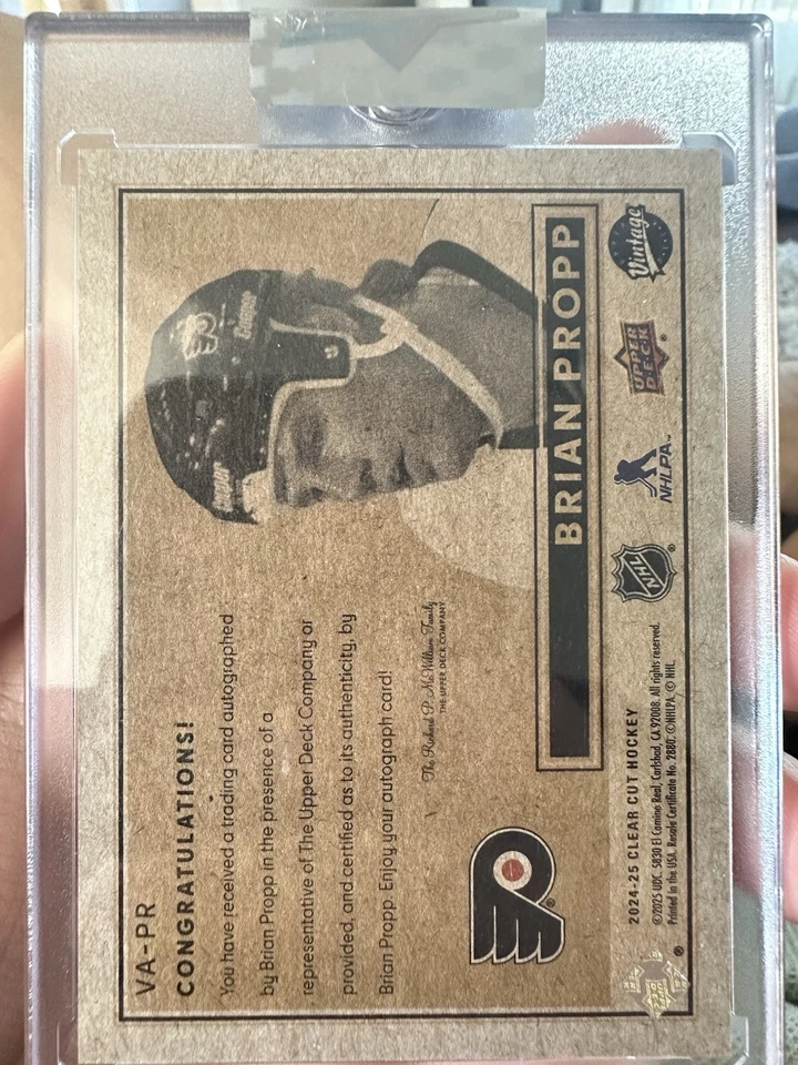 2024-25 Upper Deck Clear Cut Brian Propp Vintage Auto 4/10 SSP! - Image 3 of 3