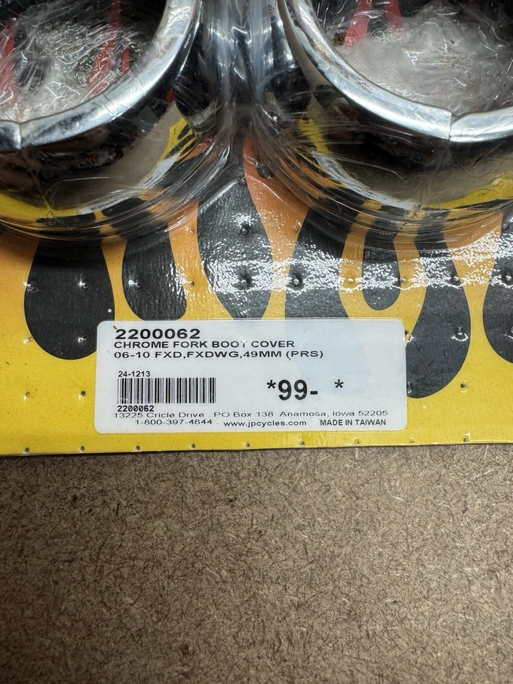 J&P Cycles 49mm Chrome Fork Boot Cover for Harley Davidson Motorcycles - Image 4 of 4