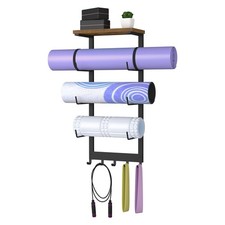 BSTSLL Yoga Mat Holder Wall Mount, Yoga Mats Storage Rack, Home Gym Wall Orga...