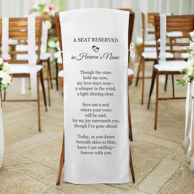 Reserved Memorial Wedding Chair Sign,Wedding Memorial Chair Sign,Linen 15 X 50 I