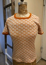 Givenchy Sport Orange Novelty Dachshund Print Vintage