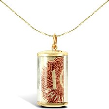 9ct Gold Jewelco London Old Ten Shilling Note Plastic Casing Pendant