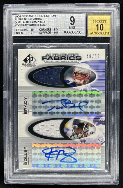 2004 SP Game Used Tom Brady Kyle Boller Fabrics Auto Jersey #/50 BGS 9/10