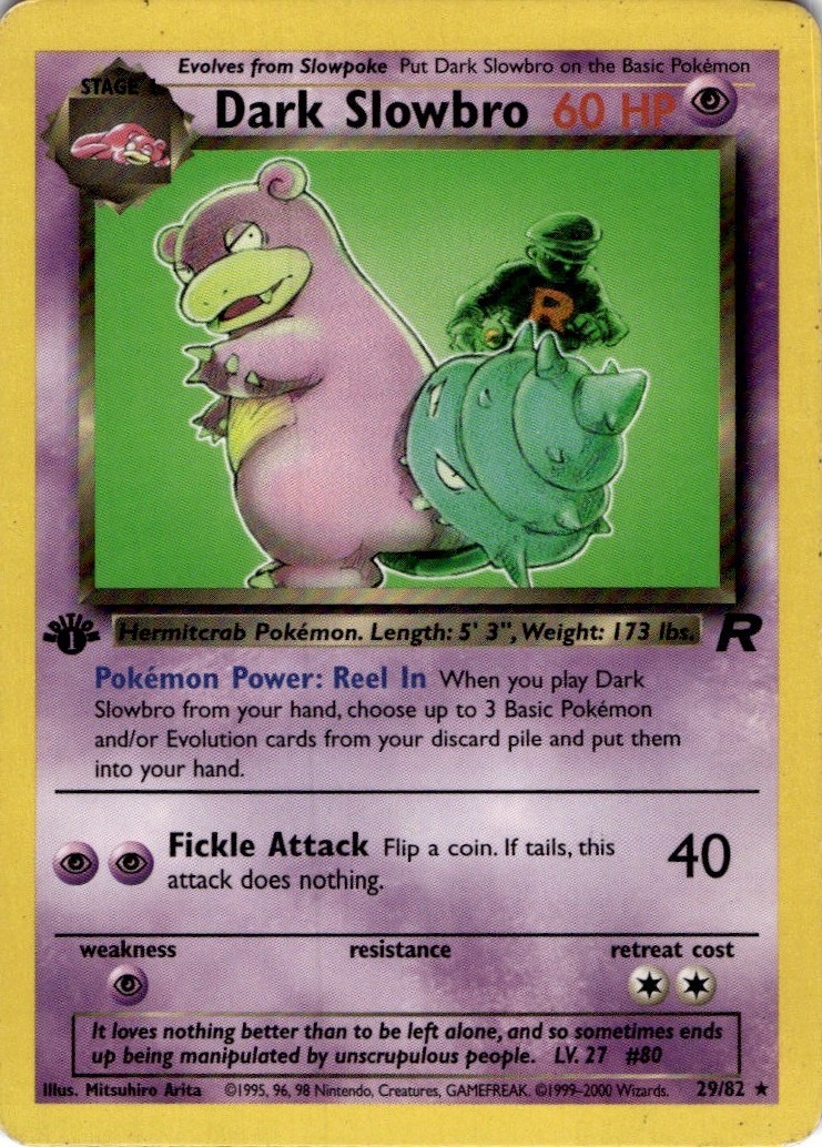 Dark Slowbro 1st Ed Team Rocket 29/82 LP