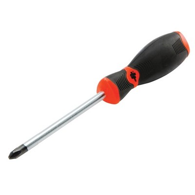 Performance Tool #2 Phillips Screwdriver 4'' Chrome Vanadium Steel, Non-Slip Grip