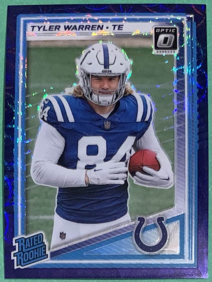 2025 Donruss Optic Tyler Warren #234 Blue Scope Prizm Rated Rookie Card (RC)