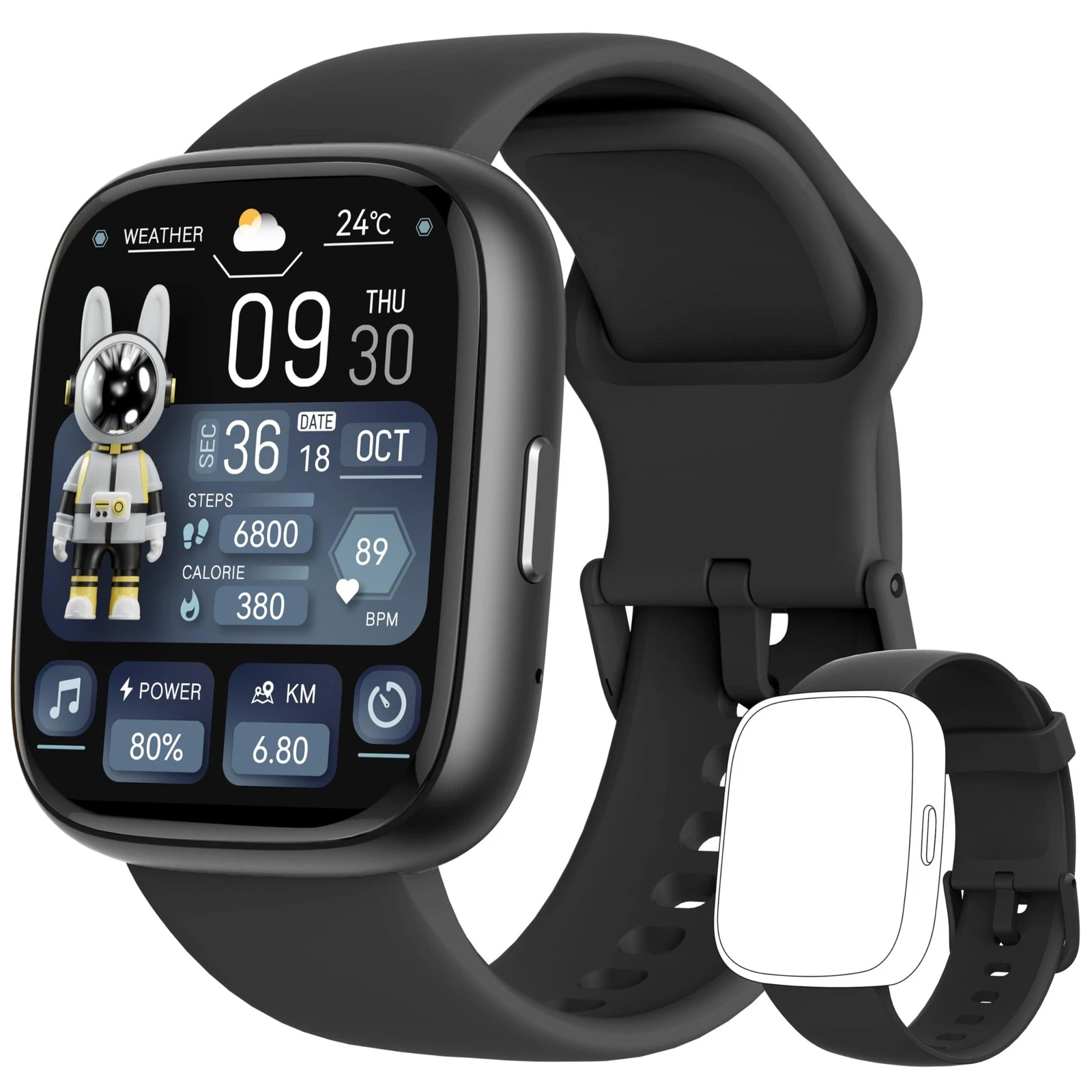 Smart Watch, Alexa Smartwatch Women Men [2 Bands, 44mm case] Make/Answer Call...