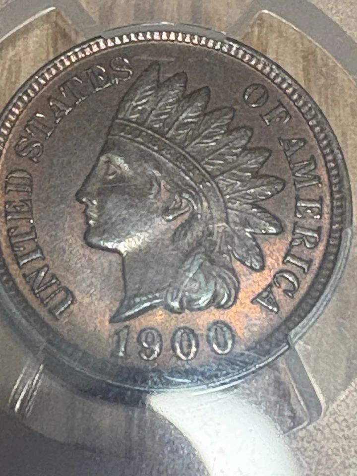 1900 Indian Head Cent MS 63RB PCGS  Gold Shield Certified, Amazing Color - Image 2 of 4