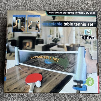 Tragbares, einziehbares Tischtennis / Tischtennis Set - Netzständer, Schläger & 3 Bälle