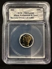1941 MERCURY DIME BLACK RUTHENIUM AND GOLD GILDED ICG GENUINE