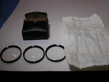 Vintage Hoya 58mm Coated Close-up Lens Set Of 3 Screw On 1, 2 3 Case Insert