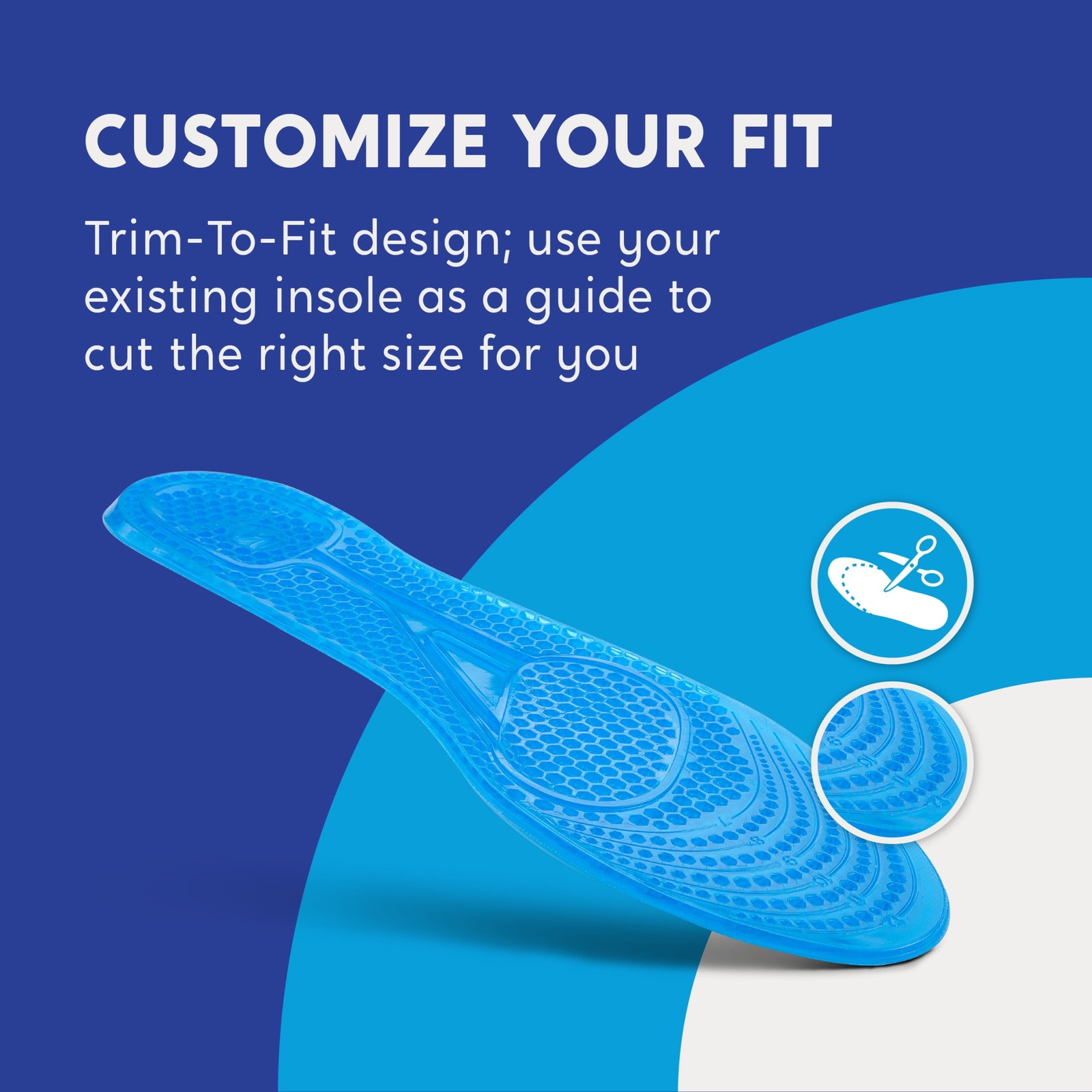 Sof Comfort Everyday Gel Women's Insole 2-Pack, Size 5-11, Trim-to-Fit