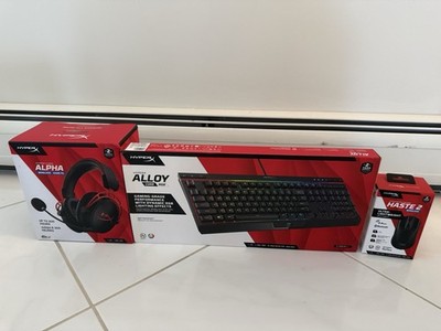 HyperX Cloud Alpha Headset, Pulsefire Haste 2 Mouse & Alloy RGB Keyboard Bundle